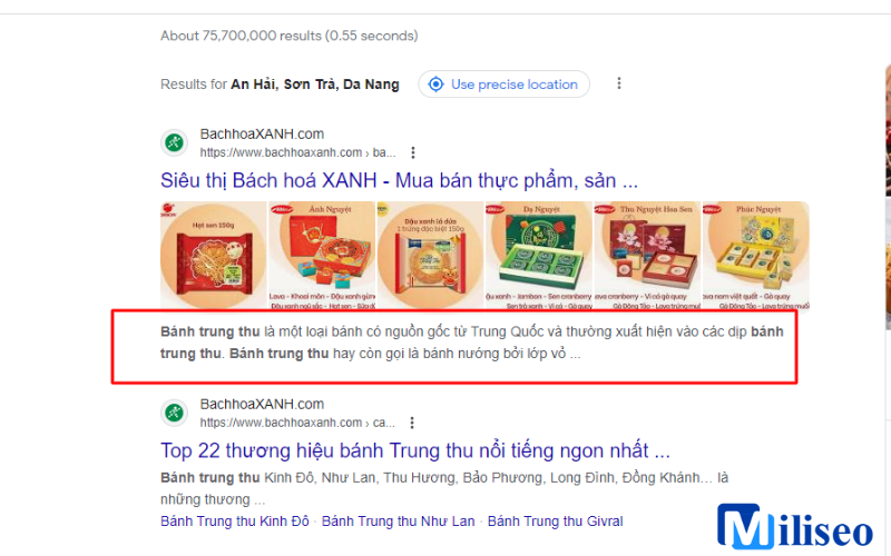 Từ khóa trong bài viết ngay thẻ Meta Description.